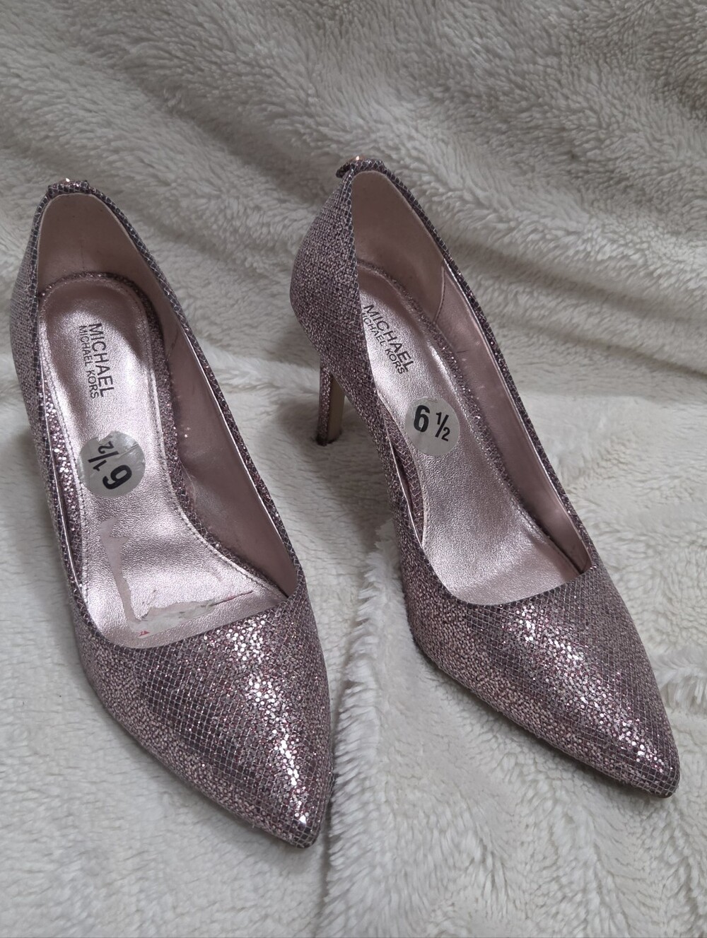 Michael Kors Pink Rose Glitter Pointed-Toe Stiletto Pumps